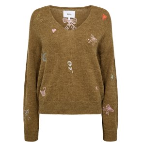 Nuyppa embroidery pullover N�mph, fir green