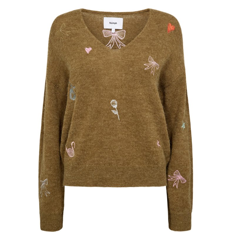 Nuyppa embroidery pullover N�mph, fir green