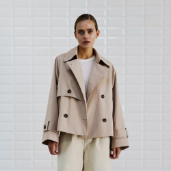 Ophelia short trenchcoat WithBlack, copenhagen sands