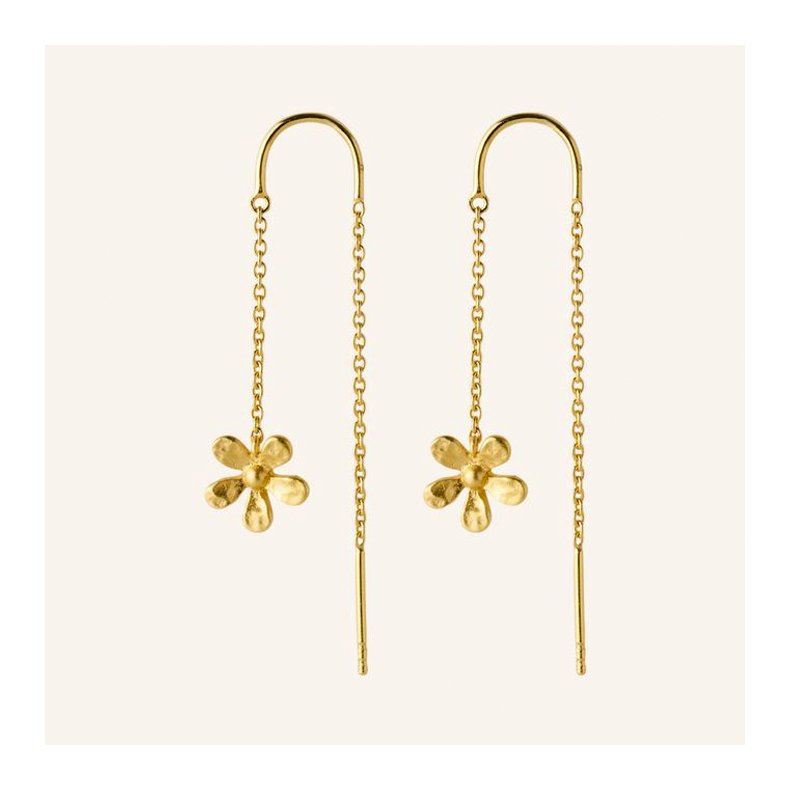 Wild poppy earchains Pernille Corydon, gold