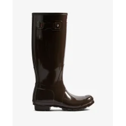 Womens original tall gloss boot Hunter, chocolate brown