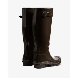 Womens original tall gloss boot Hunter, chocolate brown