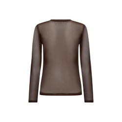 Mesh o-neck blouse Co'Couture, brown