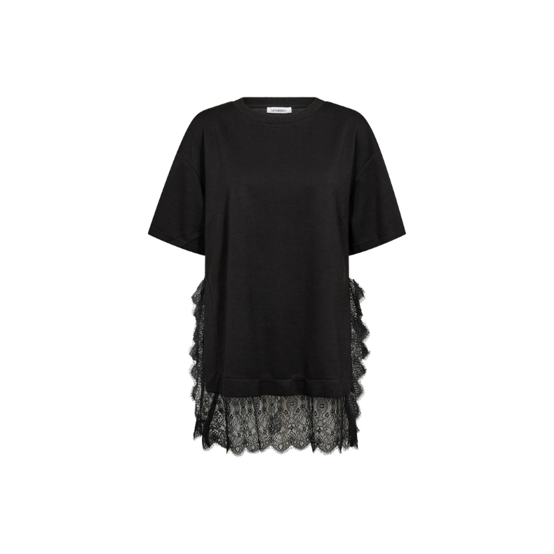 Larson mix lace t-shirt CoCouture, black
