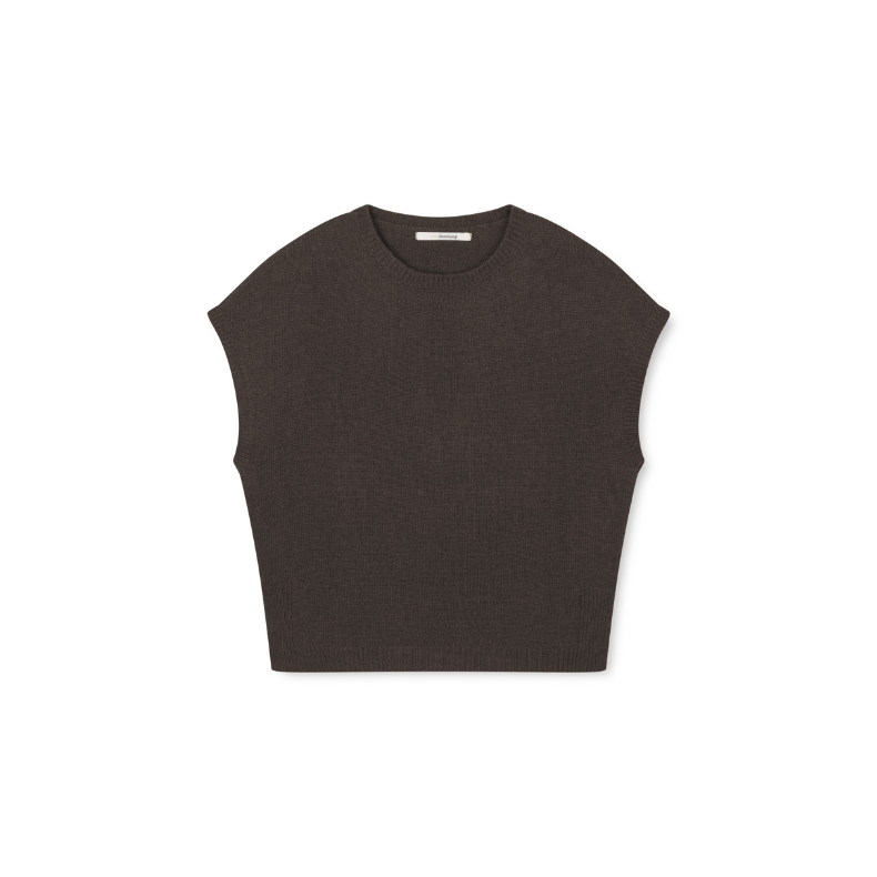 Lucie knit vest SibinLinnebjerg, brown