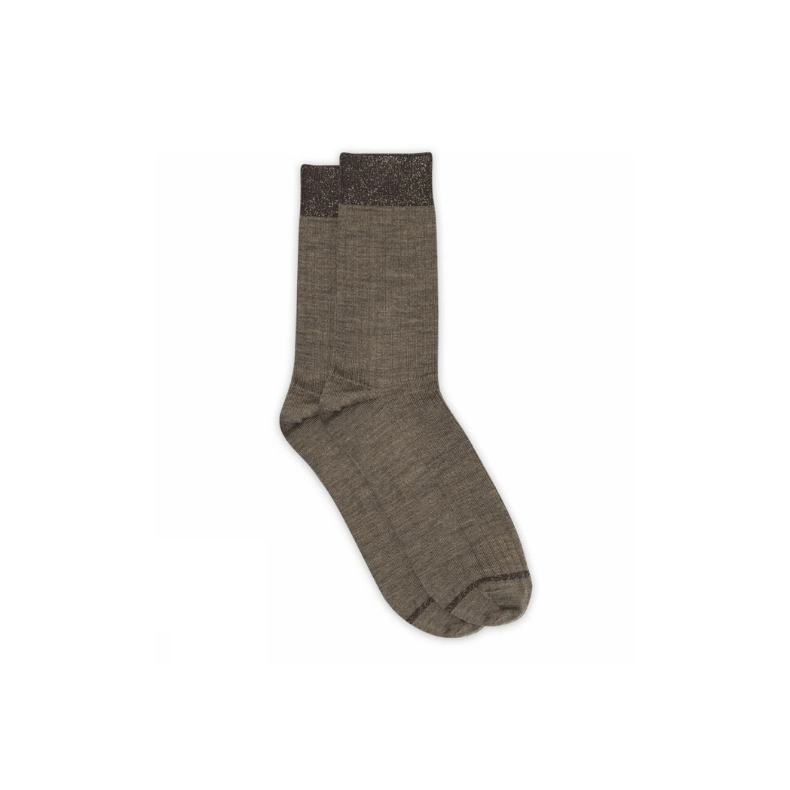 Erina wool rib socks MP Denmark, brown melange