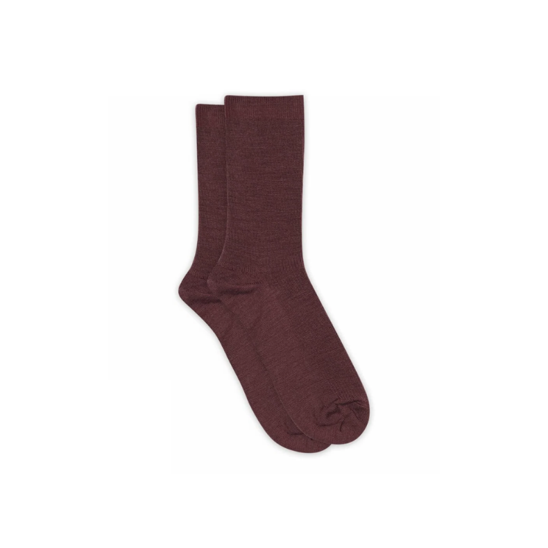 Fine wool rib socks MP Denmark, grape skin