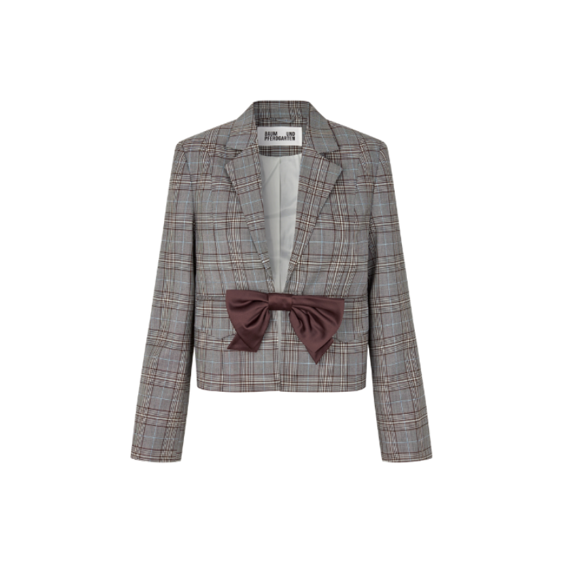 Benni blazer Baum und Pferdgarten, grey mini check