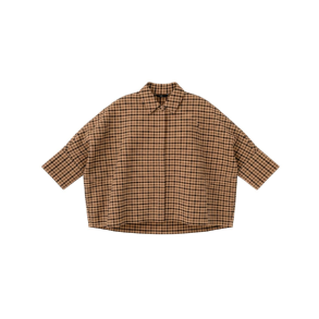 Madison Check Bat shirt WithBlack, Camel Check