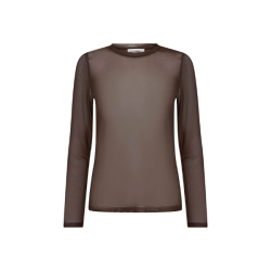 Mesh o-neck blouse Co'Couture, brown