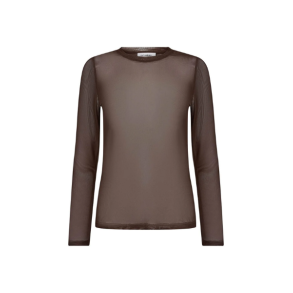 Mesh o-neck blouse Co'Couture, brown