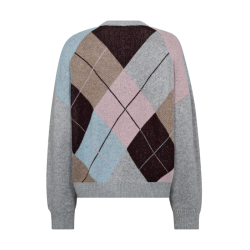 Maja check v-neck Co'Couture, mid grey