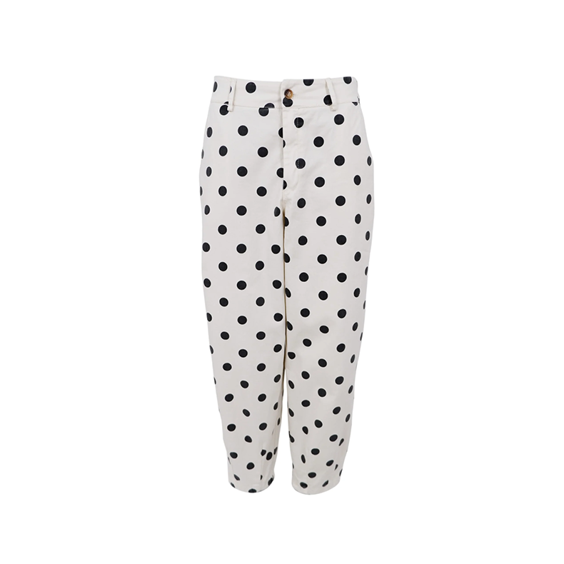 Black Colour Ellie barrel pant, white dot