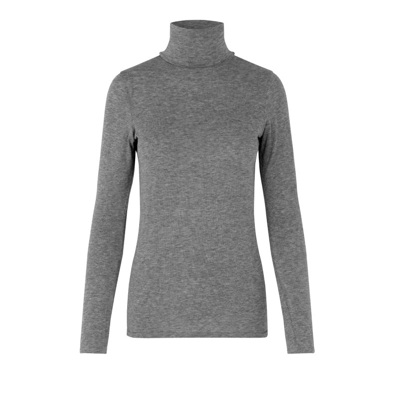 Matima T-Neck Tee Second Female, grey melange