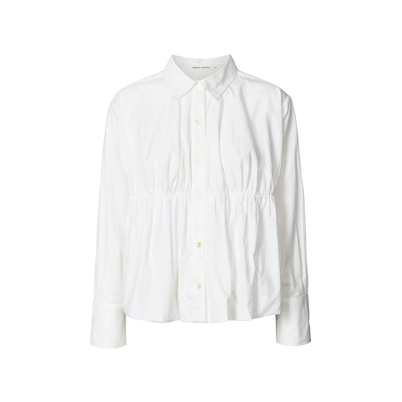Sophie poplin puffed hem shirt Rabens Saloner, white