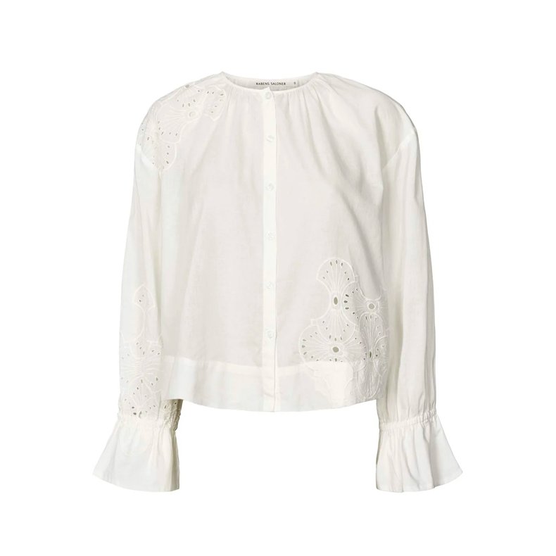 Blossom supersize anglaise blouse Rabens Saloner, white swan