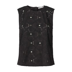Piper supersize anglaise tank top Rabens Saloner, caviar black