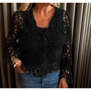 Tsc123 Ragna lace blouse Tim & Simonsen, black