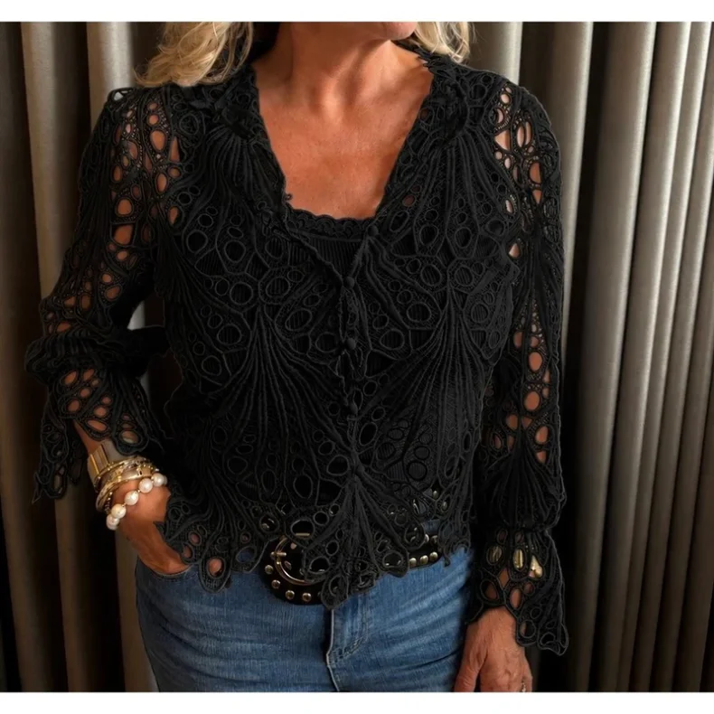 Tsc123 Ragna lace blouse Tim &amp; Simonsen, black