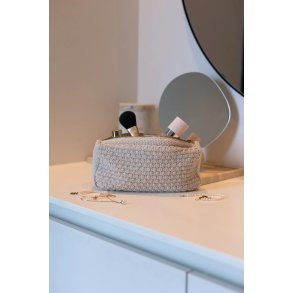Strikket clutch By LOHN, beige melange
