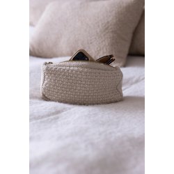 Strikket clutch By LOHN, beige melange
