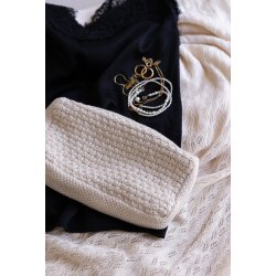 Strikket clutch By LOHN, beige melange