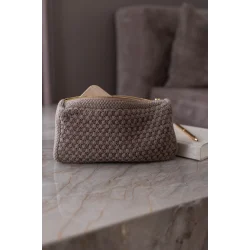 Strikket clutch By LOHN, multifarvet stone/grey/smoke