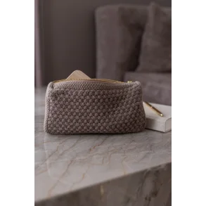 Strikket clutch By LOHN, multifarvet stone/grey/smoke