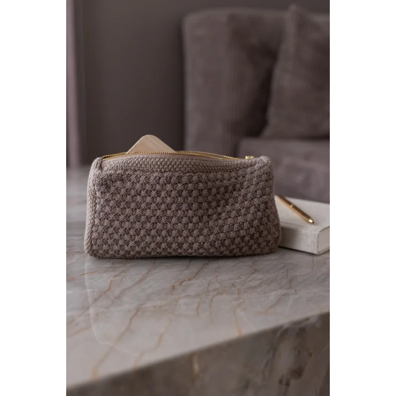 Strikket clutch By LOHN, multifarvet stone/grey/smoke