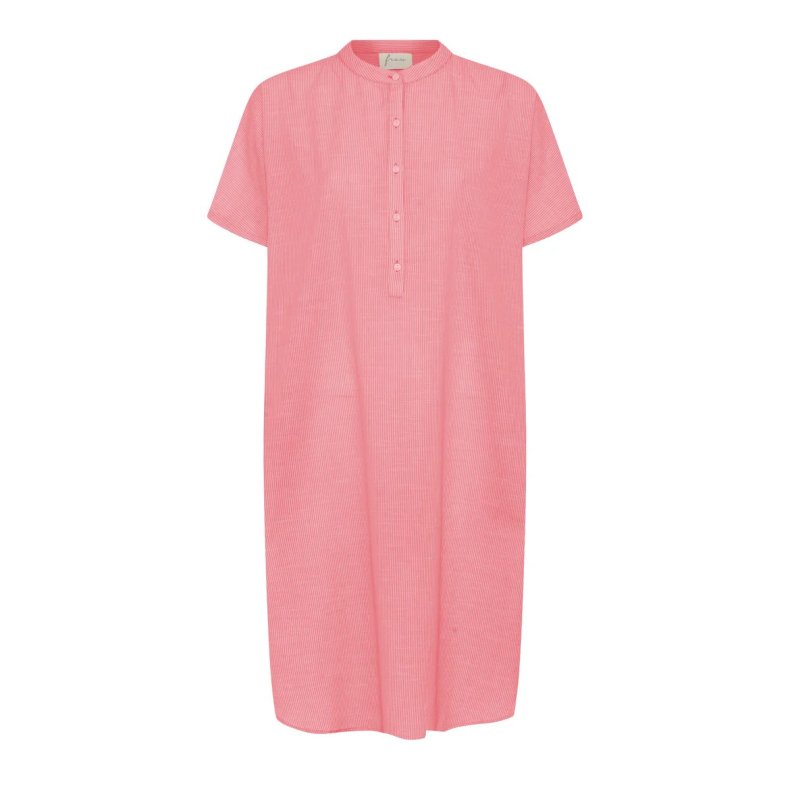 Seoul ss dress frau, hot coral stripe