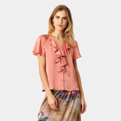 Sophia short blouse Karmamia, semi rich peach