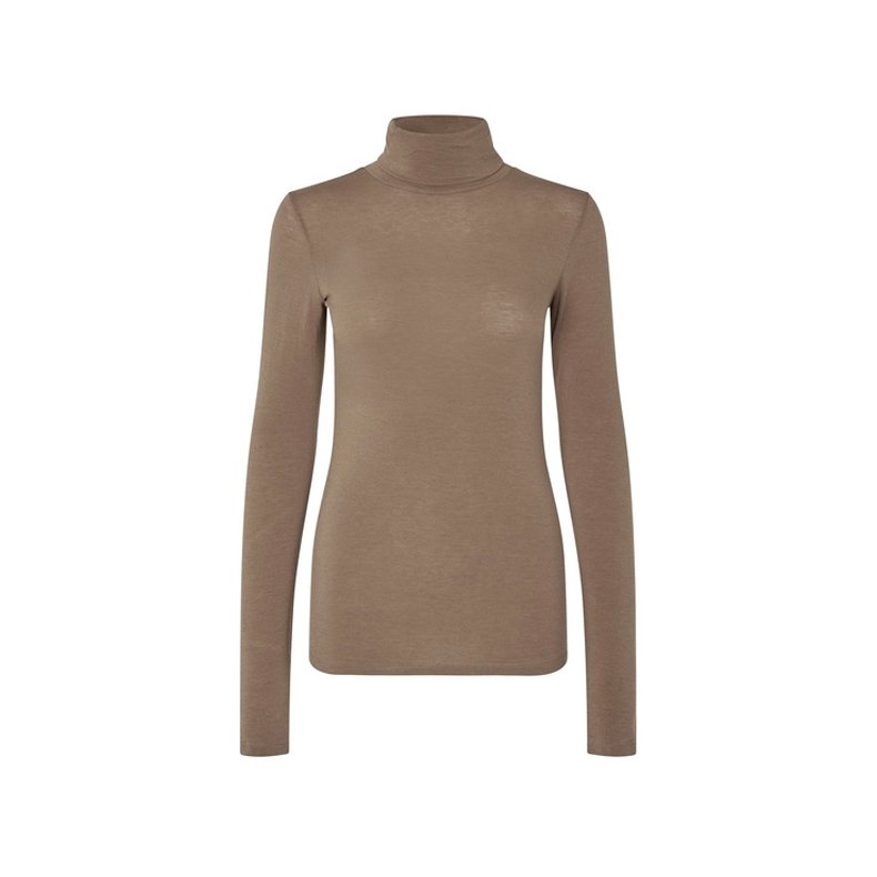 Matima T-Neck Tee Second Female, grey melange