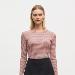 2x2 cotton stripe tuba ls tee Mads N�rgaard, fiery red/vanilla ice