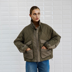 Veda quilted jacket WithBlack, spring forest