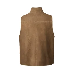 Shearling vest - Channe natural combo X Rabens Saloner, dark brown