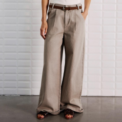 WithBlack Steffi HW wide pant, grey sand