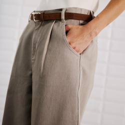 WithBlack Steffi HW wide pant, grey sand
