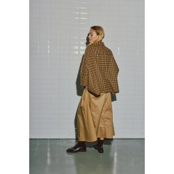  Heather medi skirt WithBlack, Dark Camel
