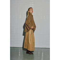  Heather medi skirt WithBlack, Dark Camel