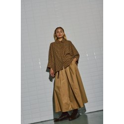  Heather medi skirt WithBlack, Dark Camel