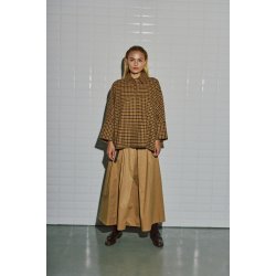  Heather medi skirt WithBlack, Dark Camel
