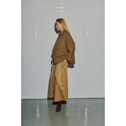  Heather medi skirt WithBlack, Dark Camel