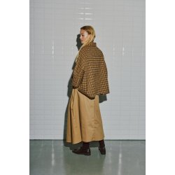  Heather medi skirt WithBlack, Dark Camel