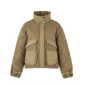 LVEDA quiltet jacket WithBlack, dark camel