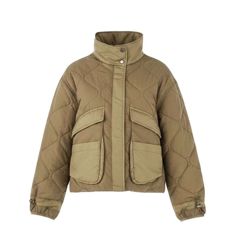 LVEDA quiltet jacket WithBlack, dark camel