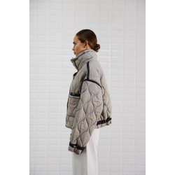 Alba quilted jacket WithBlack, grey sand