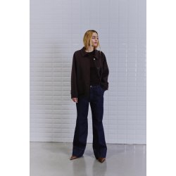 LLUCIA mel wool jacket WithBlack, Dark Brown