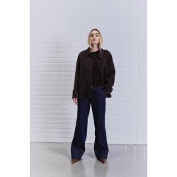 LLUCIA mel wool jacket WithBlack, Dark Brown