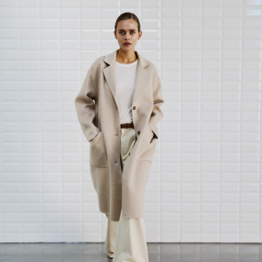 Celine mel spring coat Withblack, birch