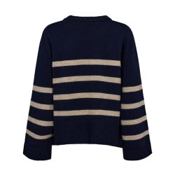 Maja O-button stripe knit Co'Couture, black